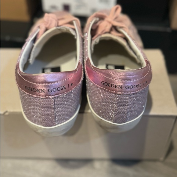 GOLDEN GOOSE ANTIQUE PINK FINE GLITTER SNEAKER 38/8 PREOWNED - Picture 2 of 9